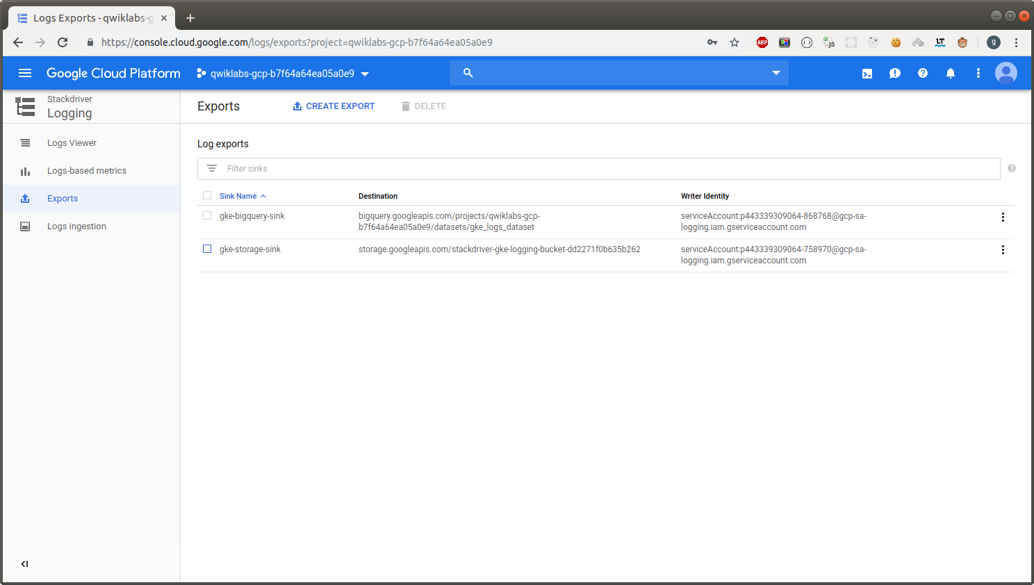 Logging with Stackdriver on Kubernetes Engine